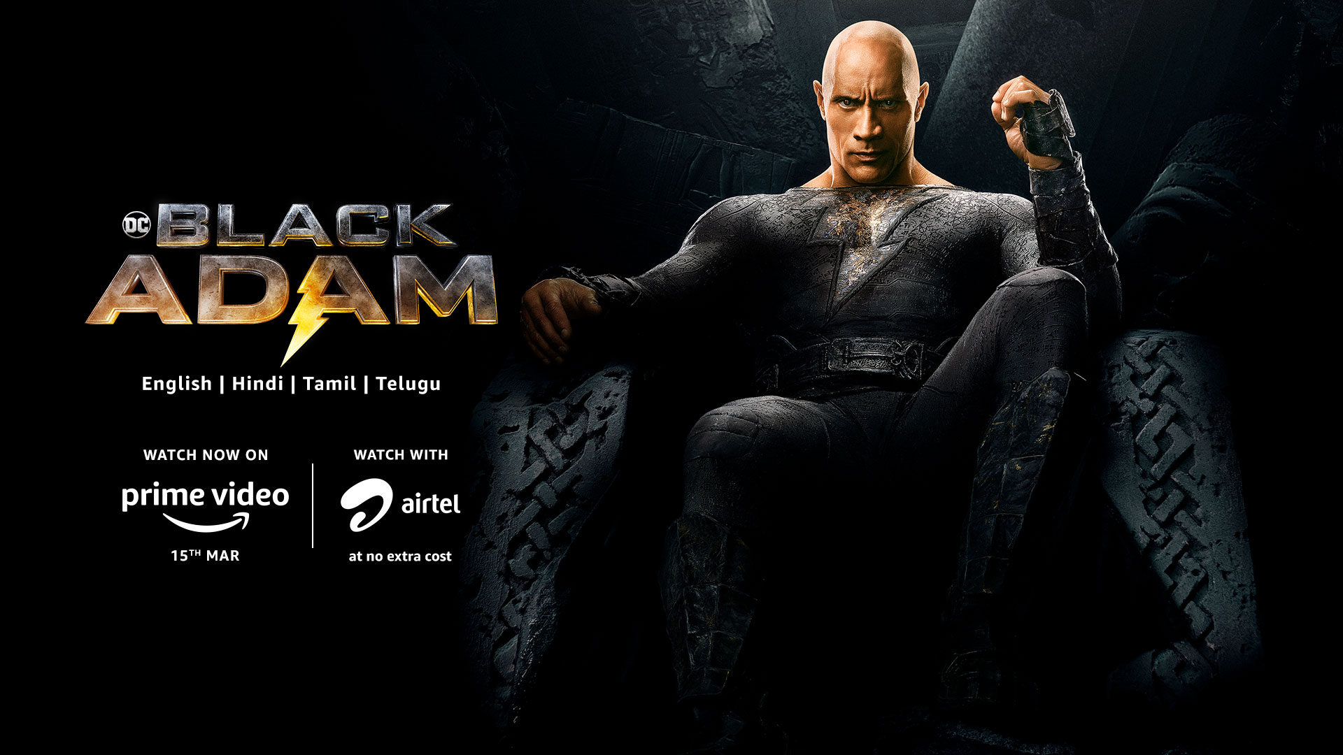 Black Adam Amazon Prime Watch Black Adam movie online - Airtel