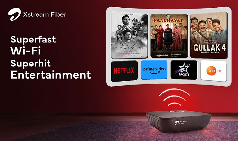Unlimited entertainment with Airtel Wi-Fi: 22+ OTTs & 350+ TV Channels